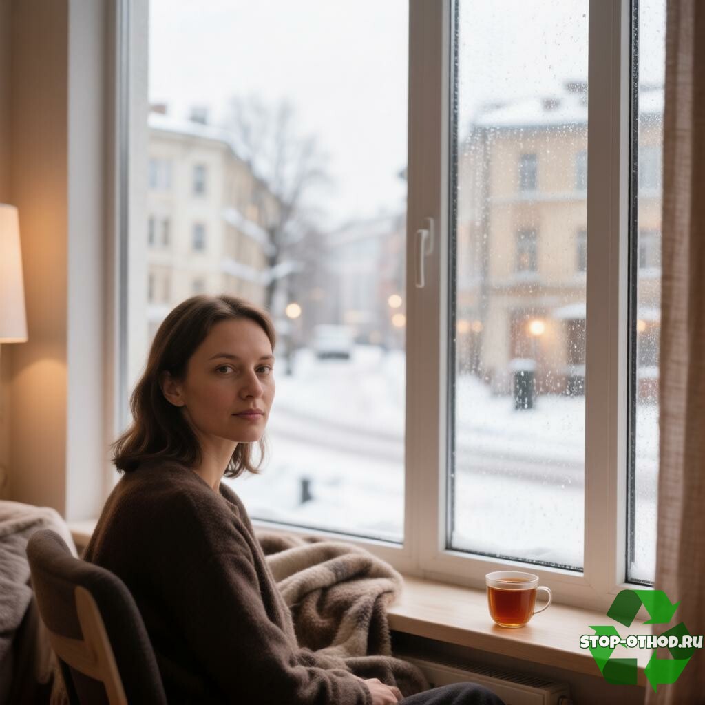 Уютная квартира в серый дождливый день